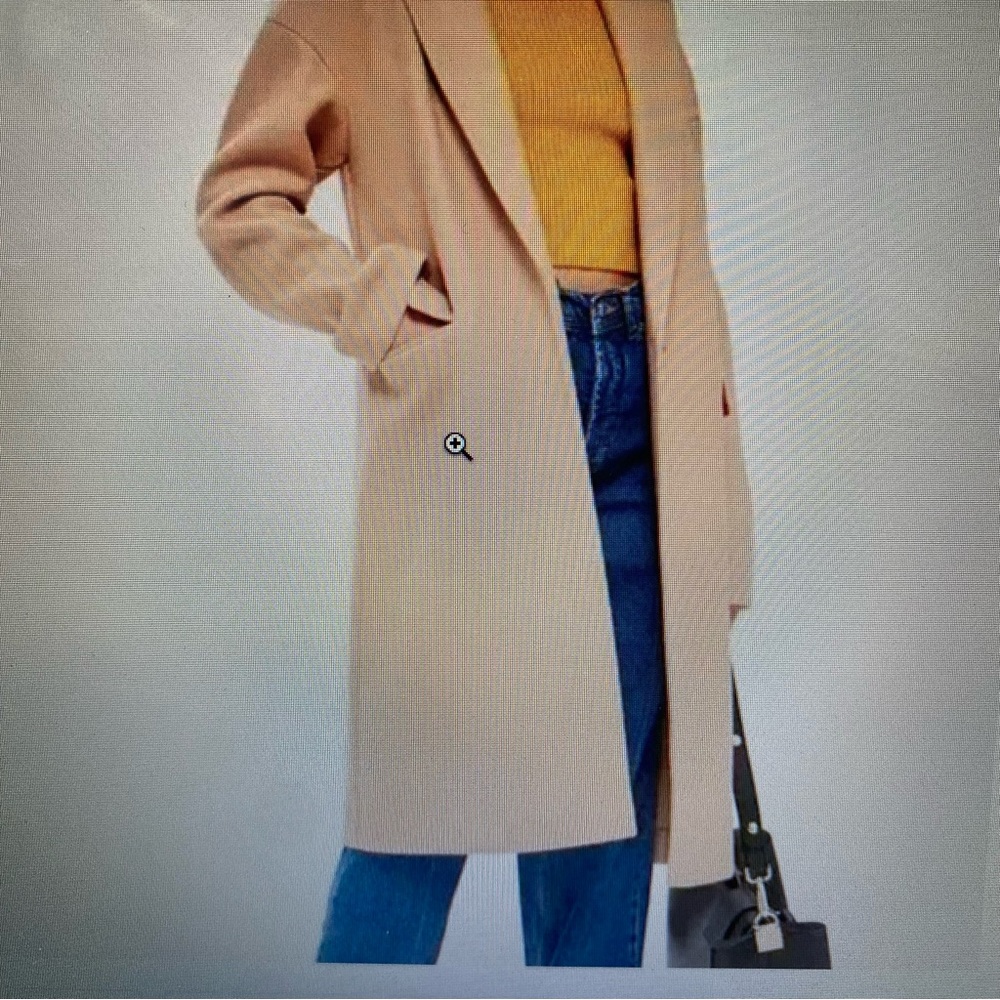 TOPSHOP Lily Notch-collar, 3/4 Camel Coat Size 6.
